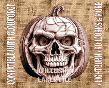 Halloween pumpkin 3d illusion & laser-ready files - 3DWave.us